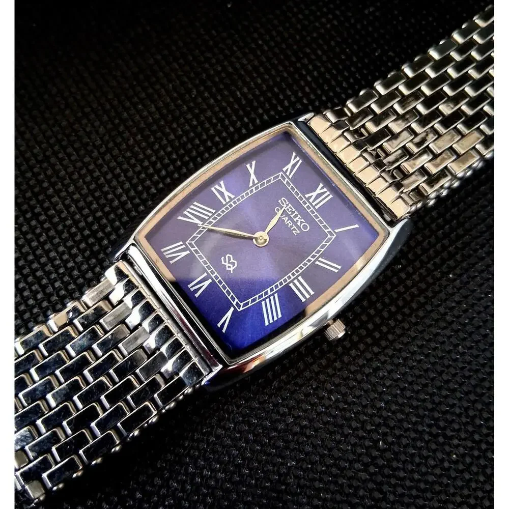Men's Vintage Seiko Barrel/Tonneau Stainless Steel Tank RARE